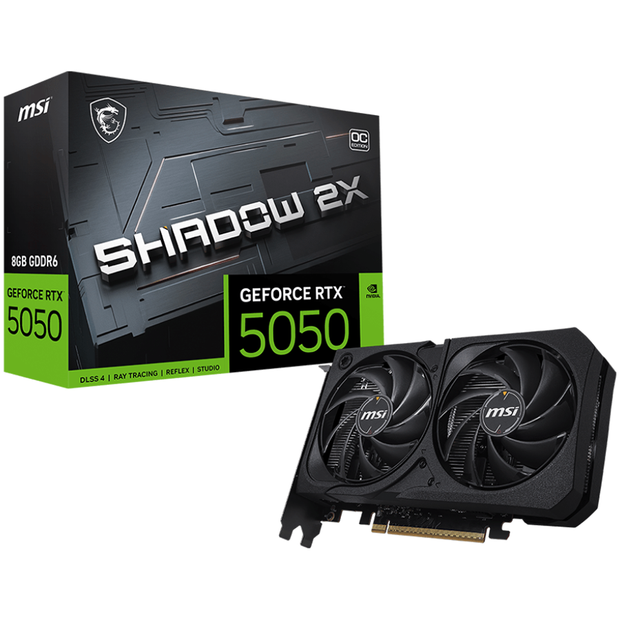 Видео карта MSI Nvidia GeForce RTX 5050 8G SHADOW 2X OC, 8GB GDDR6, 128-bit