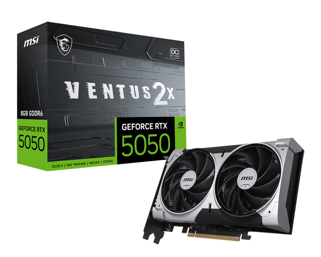 Видео карта MSI GeForce RTX 5050 8G VENTUS 2X OC, 8GB GDDR6, 128 bit - 912-V538-002
