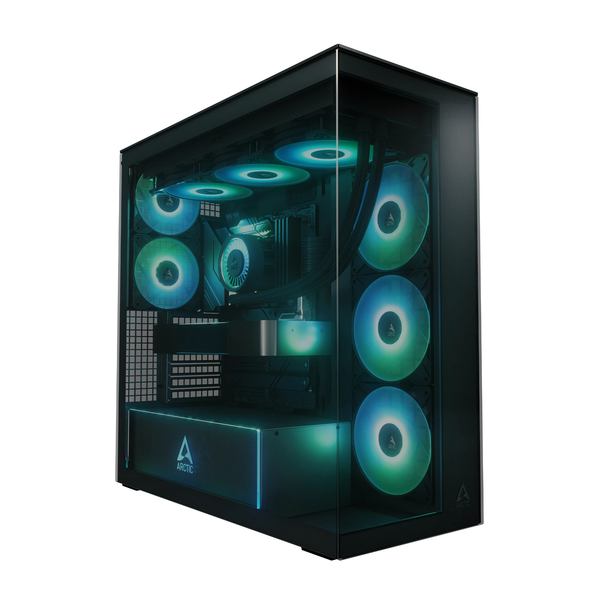 Кутия за компютър Arctic Xtender (Black), E-ATX, 5 A-RGB Fans included - ACPCC00015A