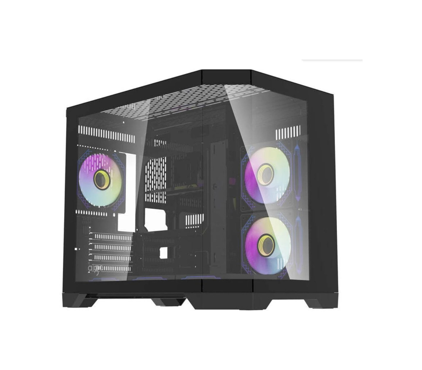 Кутия за компютър Aigo FT418 Black, mATX, 6 x 120 mm A-RGB fans included - FT418-6F-BK