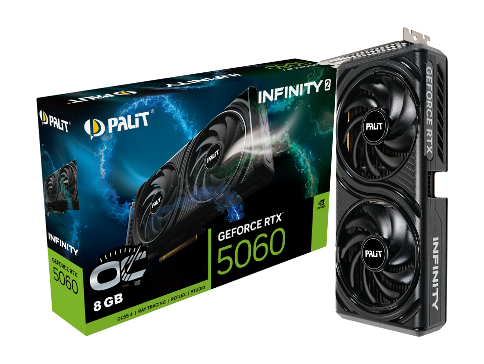 Видео карта Palit Nvidia GeForce RTX 5060 INFINITY 2 OC 8GB, 128 bit - NE75060V19P1-GB2063L