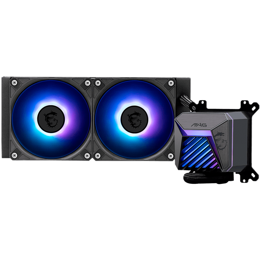 Водно охлаждане за процесор MSI MAG CORELIQUID A15 240, 2x120mm Pre-installed ARGB Daisy Chain Fans, Adjustable Offset Kit, Replacable Top Cover, Copper Base Intel LGA 1700/1851, AMD AM5/AM4