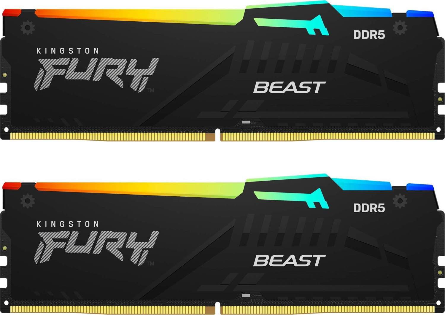 RAM памет Kingston 32GB(2x16GB) DDR5 6400MHz CL32 FURY Beast RGB АMD EXPO, Intel XMP - KF564C32BBEAK2-32