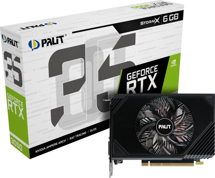 Видео карта Palit Nvidia GeForce RTX 3050 STORMX 6GB GDDR6 - NE63050018JE-1072F