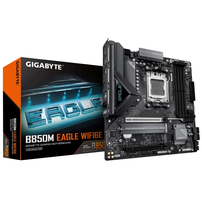 Дънна плата GIGABYTE B850M EAGLE WiFi6E, AMD AM5 Socket, DDR5, PCIe 5.0, Wi-Fi 6E - B850M EAGLE WF6E
