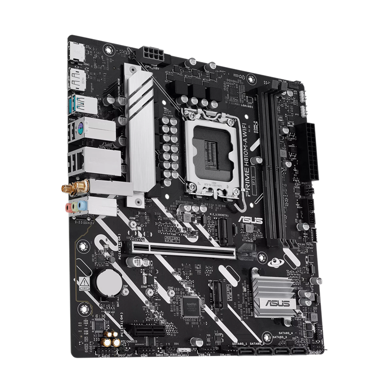 Дънна платка ASUS PRIME H810M-A WIFI, LGA1851, DDR5 до 128GB, 2x M.2 PCIe 4.0, 4x SATA, Wi-Fi 6, Bluetooth 5.3 - 90MB1KJ0-M0EAY0 - 1