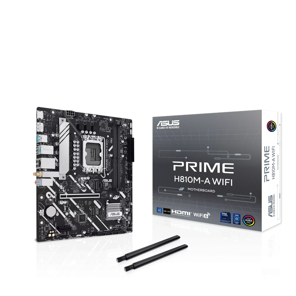 Дънна платка ASUS PRIME H810M-A WIFI, LGA1851, DDR5 до 128GB, 2x M.2 PCIe 4.0, 4x SATA, Wi-Fi 6, Bluetooth 5.3 - 90MB1KJ0-M0EAY0 - 5