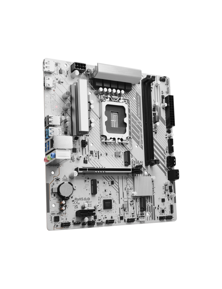 Дънна платка ASRock B760M-X Gen5, LGA1700, Micro ATX, PCIe 5.0, 2xDDR5, 2xM.2, 4xSATA3, 2.5G LAN - 3