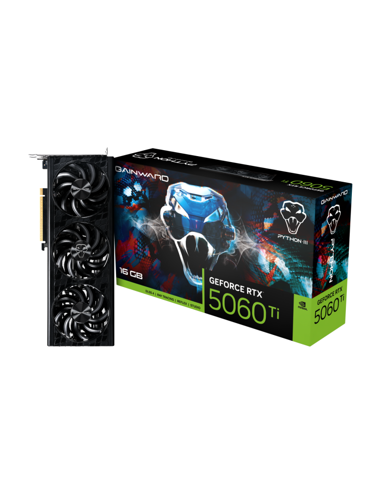 Видео карта GAINWARD GeForce RTX 5060 Ti Python III, 16GB GDDR7 128-bit - NE7506T019T1-GB2061T - 1