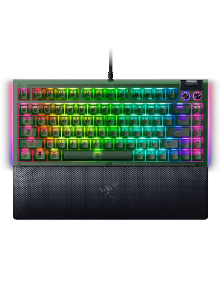 Механична гейминг клавиатура Razer BlackWidow V4 75%, 75% механична, USB тип C, Razer Chroma RGB, 8000Hz, Phantom Green - RZ03-05003300-R3M1 - 1