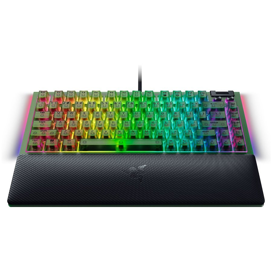 Механична гейминг клавиатура Razer BlackWidow V4 75%, 75% механична, USB тип C, Razer Chroma RGB, 8000Hz, Phantom Green - RZ03-05003300-R3M1 - 2