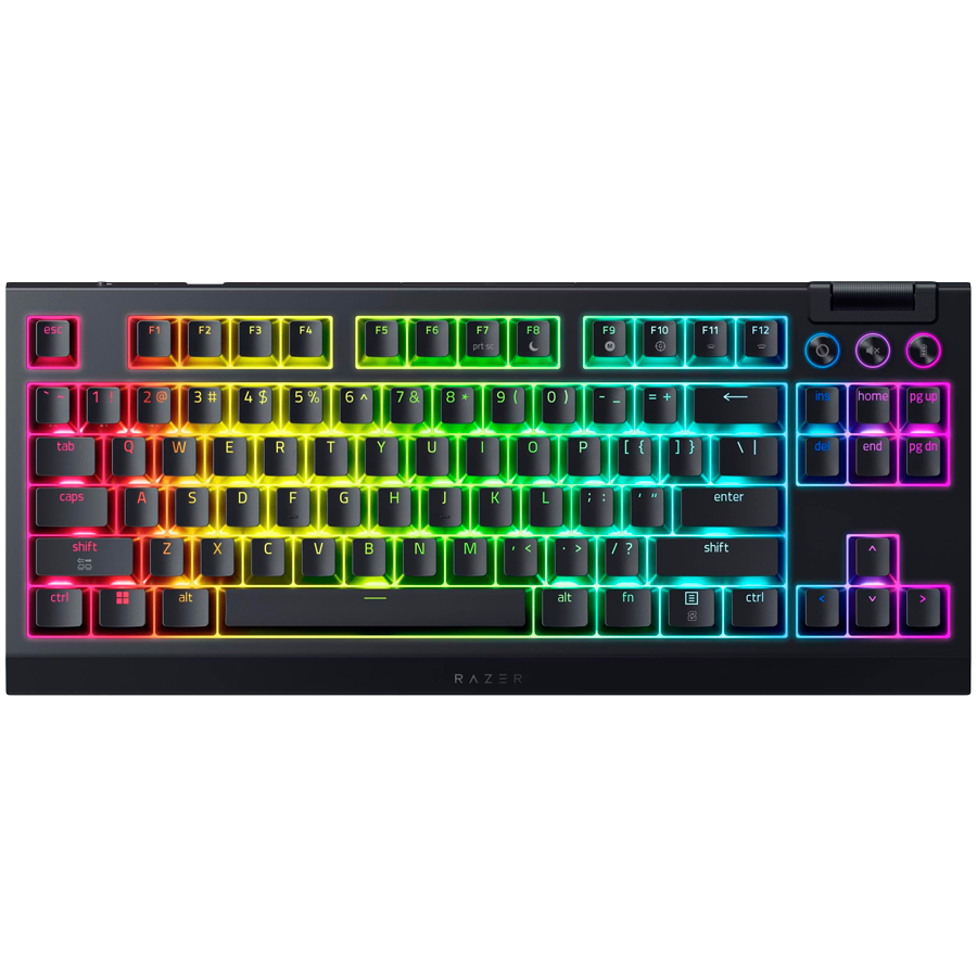 Професионална безжична механична клавиатура RAZER BlackWidow V4 Tenkeyless HyperSpeed, Механични суичове, Bluetooth/RF, RGB подсветка, US Layout - RZ03-05480100-R3M1 - 1