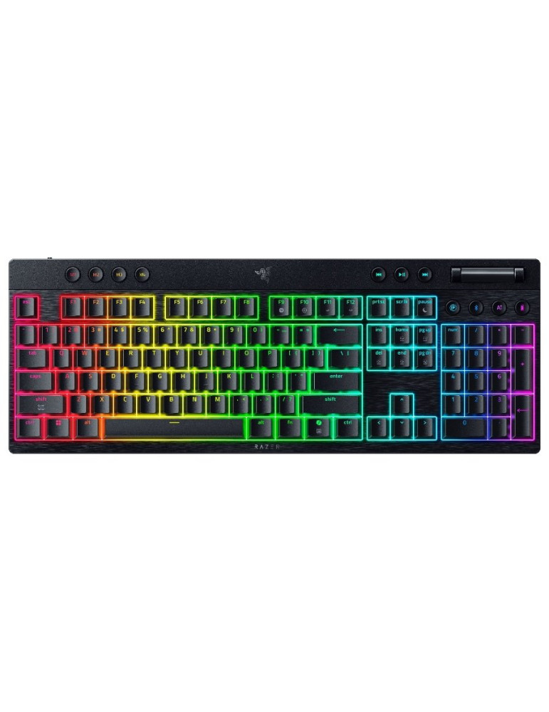 Безжична геймърска механична нископрофилна клавиатура Razer BlackWidow V4 Low-profile HyperSpeed, Green Switch, US Layout - RZ03-05270100-R3M1 - 1
