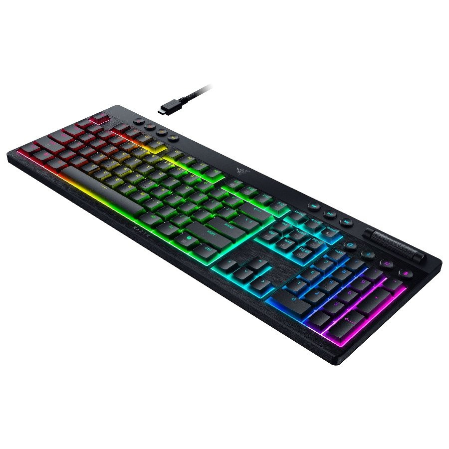 Безжична геймърска механична нископрофилна клавиатура Razer BlackWidow V4 Low-profile HyperSpeed, Green Switch, US Layout - RZ03-05270100-R3M1 - 2