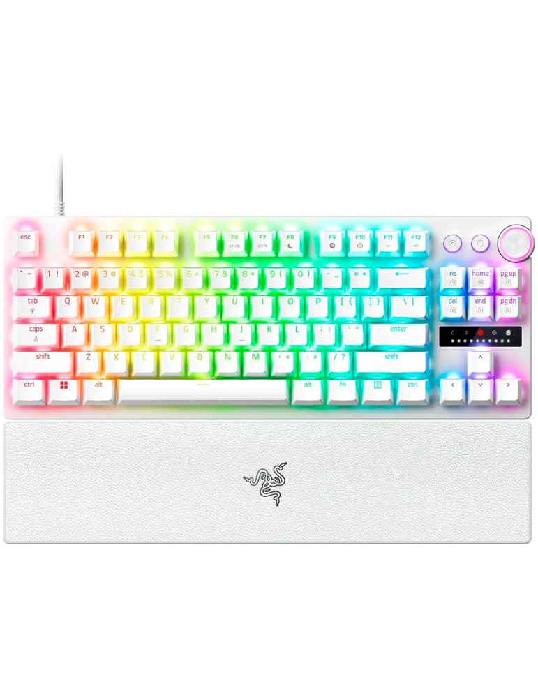 Професионална геймърска клавиатура RAZER Huntsman V3 Pro Tenkeyless, USB с кабел, RGB подсветка, Razer Analog Optical Switches, PBT Keycaps, US Layout - RZ03-04981700-R3M1 - 1