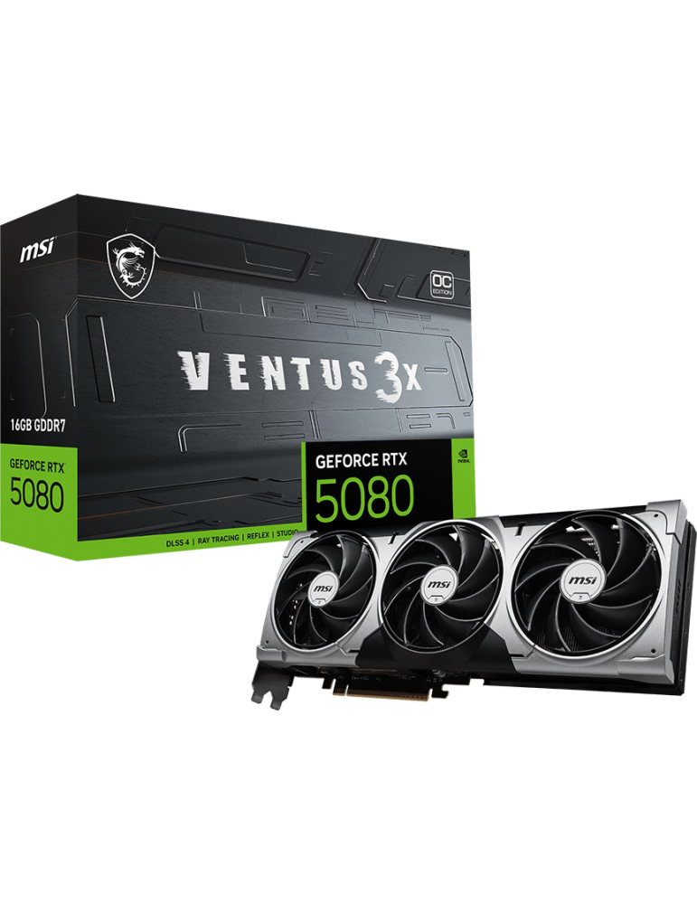Видео карта MSI GeForce RTX 5080 VENTUS 3X OC, 16GB GDDR7 - 912-V531-428 - 1