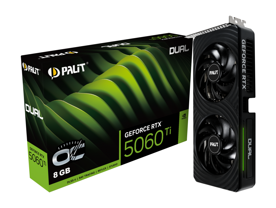 Видео карта PALIT RTX 5060 Ti Dual OC, 8GB GDDR7 - NE7506TT19P1-GB2062D - 1