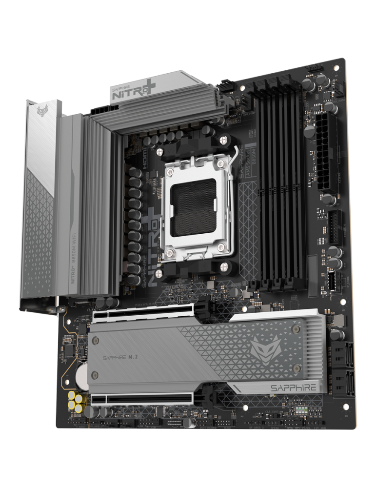 Дънна платка SAPPHIRE Nitro+ B850M, Socket AM5, DDR5 8000MHz, PCIe 5.0 x16, M.2 Gen5, Wi-Fi 6, 2.5Gbps LAN - 52123-01-40G - 4