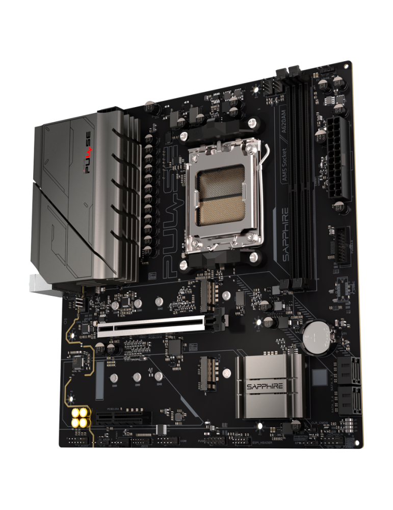 Дънна платка SAPPHIRE AMD PULSE A620AM, Socket AM5, 2x DDR5 DIMM до 64GB, PCIe 4.0, 1x M.2 NVMe Gen4, 1x M.2 NVMe Gen3, Micro ATX - 52118-03-40G - 4
