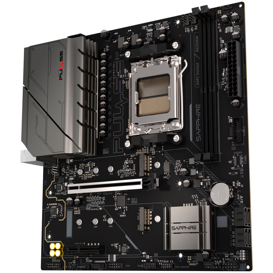 Дънна платка SAPPHIRE AMD PULSE A620AM, Socket AM5, 2x DDR5 DIMM до 64GB, PCIe 4.0, 1x M.2 NVMe Gen4, 1x M.2 NVMe Gen3, Micro ATX - 52118-03-40G - 4