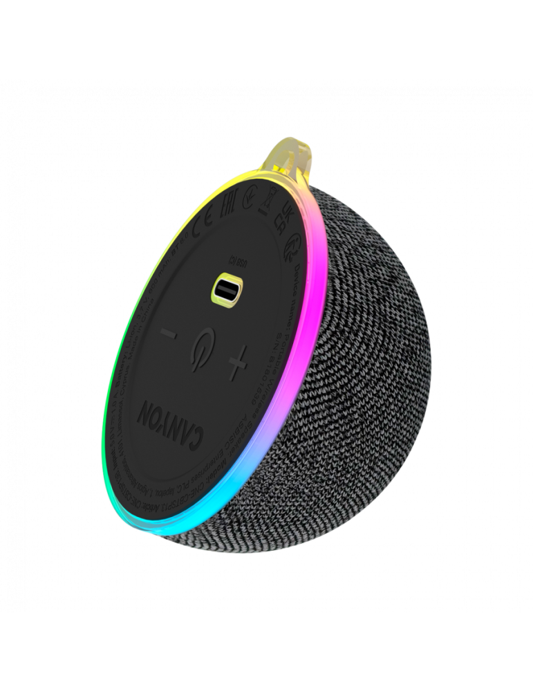 Преносима Bluetooth колонка CANYON OnMove 13, 5W, Magnetic Mount, RGB Light, Bluetooth 6.0, 600mAh - CNE-CBTSP13B - 1