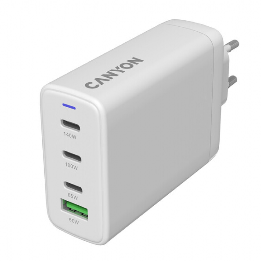 Захранващ адаптер CANYON CU140ACC, GaN 150W, 3x USB-C PD, 1x USB-A QC, EU - CNS-CUW140ACC - 4