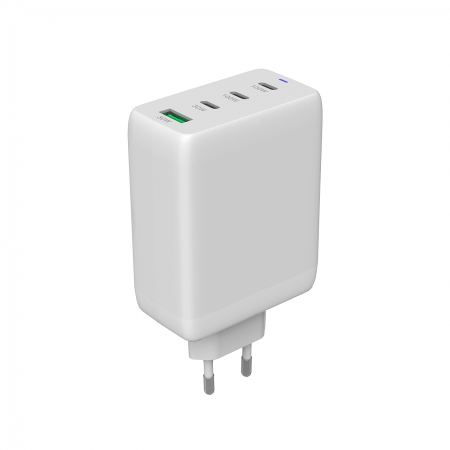 Захранващ адаптер CANYON CU100ACC, 100W GaN, 3x USB-C PD + 1x USB-A QC, EU - CNS-CUW100ACC - 5