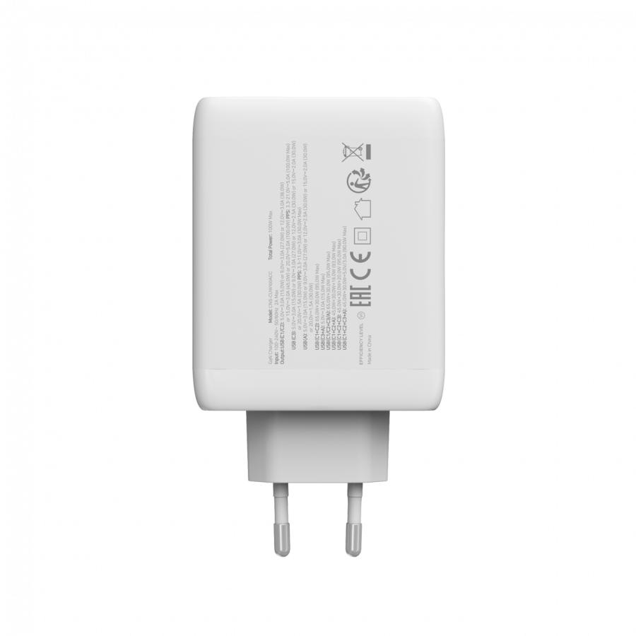 Захранващ адаптер CANYON CU100ACC, 100W GaN, 3x USB-C PD + 1x USB-A QC, EU - CNS-CUW100ACC - 7