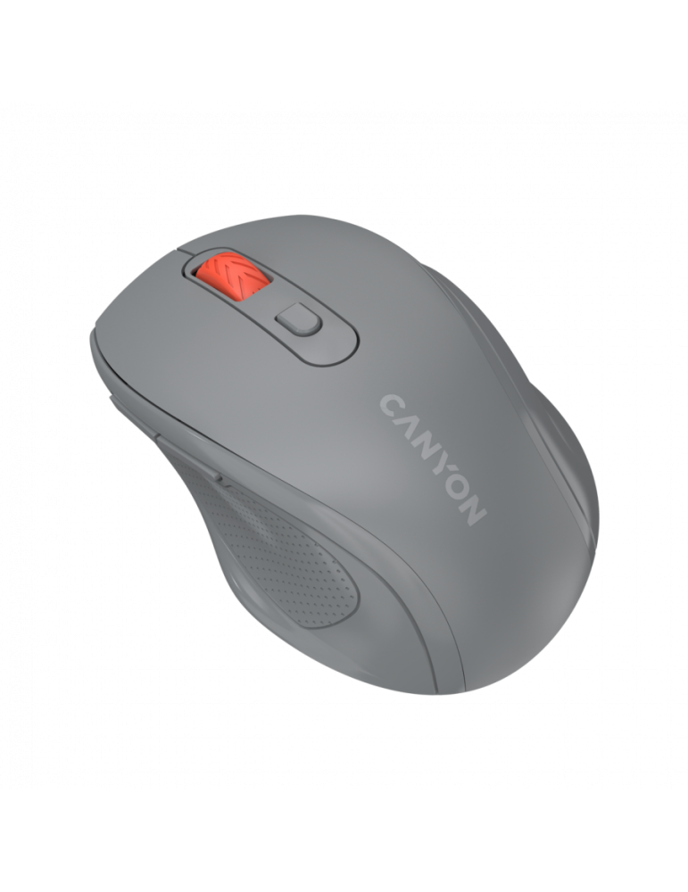 Безжична ергономична мишка CANYON OneClick 20, 2.4GHz, 6 тихи бутона, Оптичен сензор 1600 DPI, Ергономична - CNE-CMSW20DG - 3