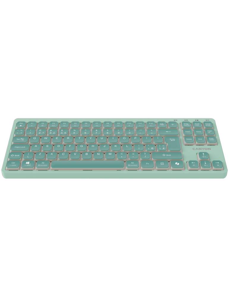 Механична TKL геймърска клавиатура с нископрофилни суичове CANYON OnType 10 TKL, 90 клавиша, LED подсветка, USB кабел 1.8м, Зелена - CNS-HKB10GR - 2