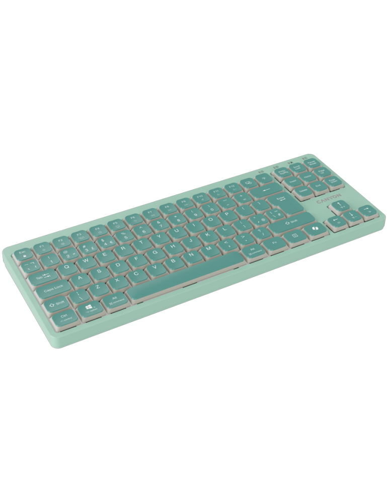 Механична TKL геймърска клавиатура с нископрофилни суичове CANYON OnType 10 TKL, 90 клавиша, LED подсветка, USB кабел 1.8м, Зелена - CNS-HKB10GR - 3