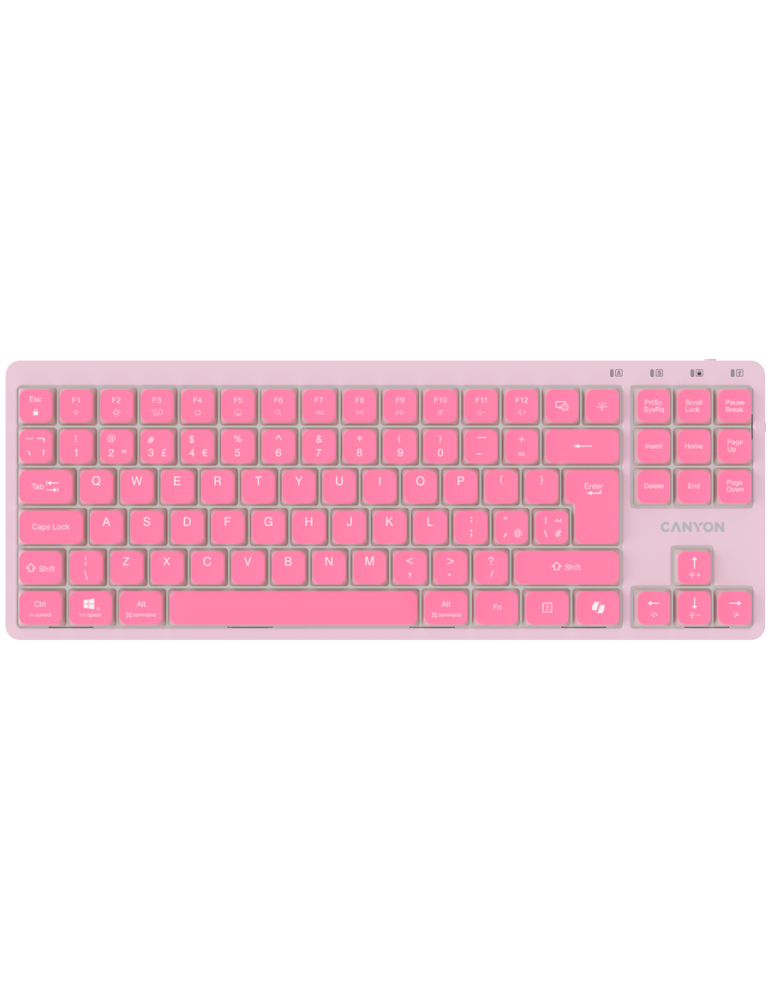 Механична TKL геймърска клавиатура с нископрофилни суичове CANYON OnType 10 Low Profile, TKL 90 клавиша, LED подсветка, USB с кабел - CNS-HKB10P - 1