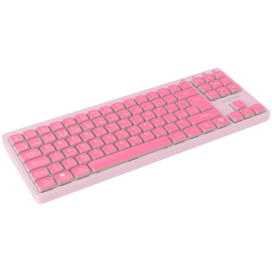 Механична TKL геймърска клавиатура с нископрофилни суичове CANYON OnType 10 Low Profile, TKL 90 клавиша, LED подсветка, USB с кабел - CNS-HKB10P - 3