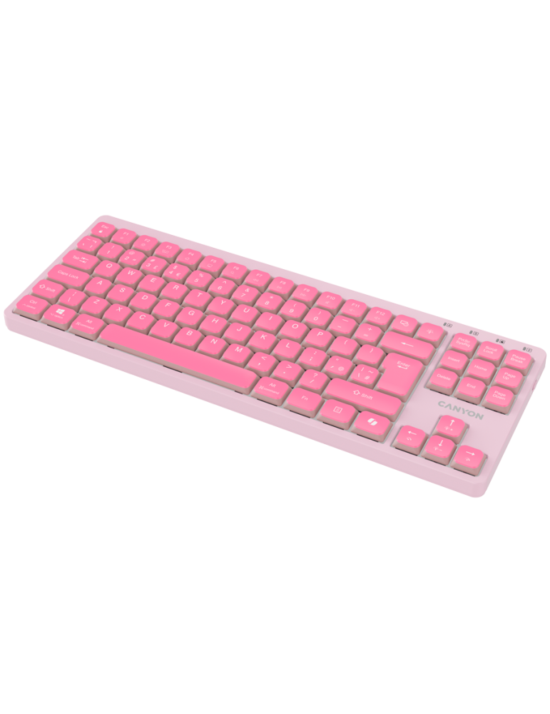Механична TKL геймърска клавиатура с нископрофилни суичове CANYON OnType 10 Low Profile, TKL 90 клавиша, LED подсветка, USB с кабел - CNS-HKB10P - 4