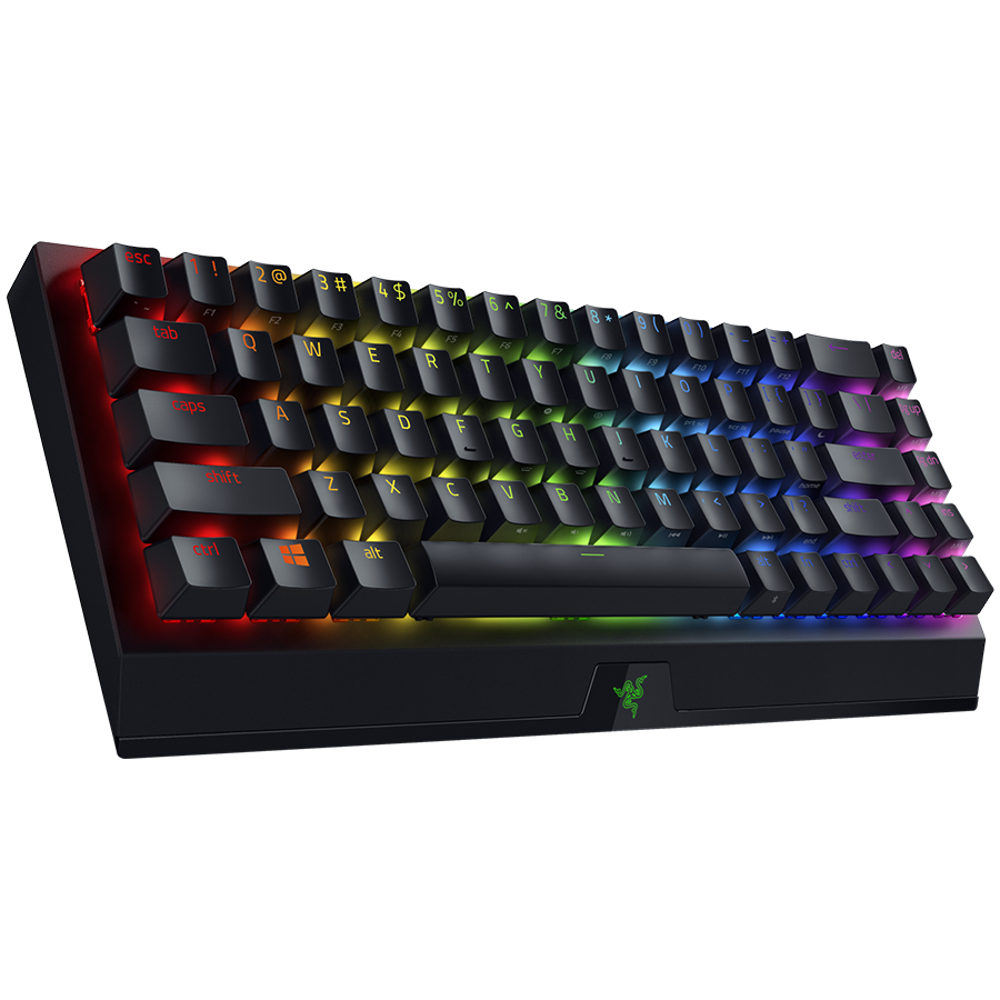 Безжична механична клавиатура Razer BlackWidow V3 Mini HyperSpeed, механична, безжична, 65%, Razer Green Switch, 80 млн. циклуса, 1000Hz Ultrapolling, алуминий - RZ03-03892000-R3M1 - 3
