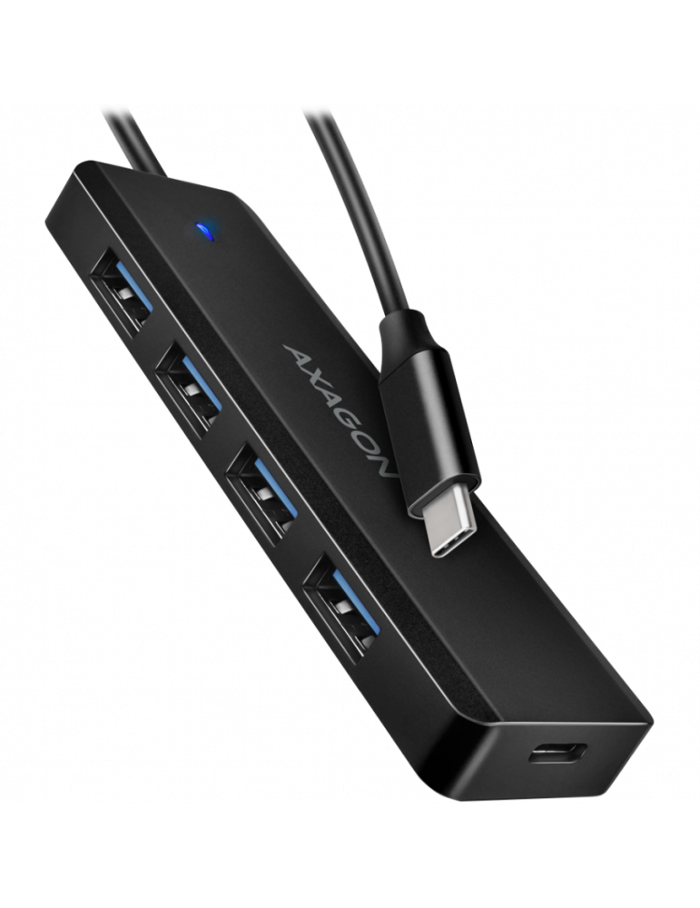 USB хъб AXAGON HUE-C1C, 4x USB 3.2 Gen 1, USB-C захранване, 20cm кабел - HUE-C1C - 1