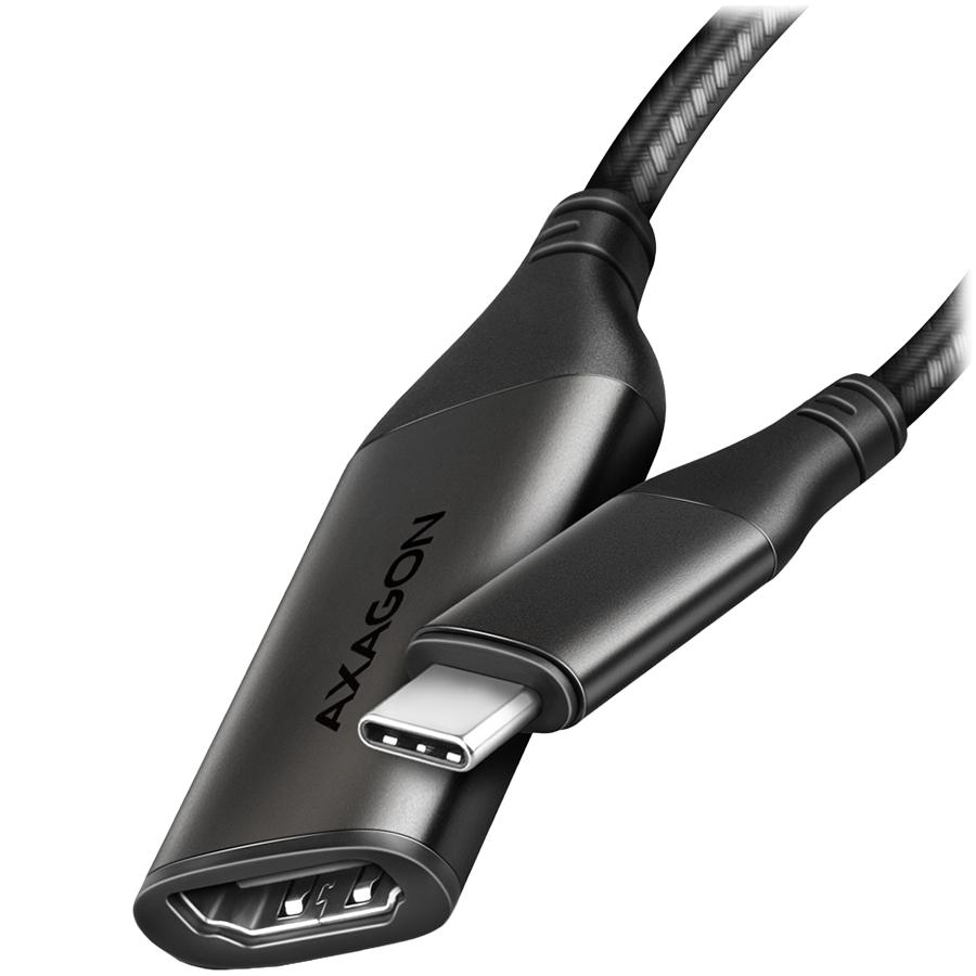 USB-C към HDMI адаптер AXAGON RVC-HI2M, 25cm, 4K/60Hz, Алуминий - RVC-HI2M - 1