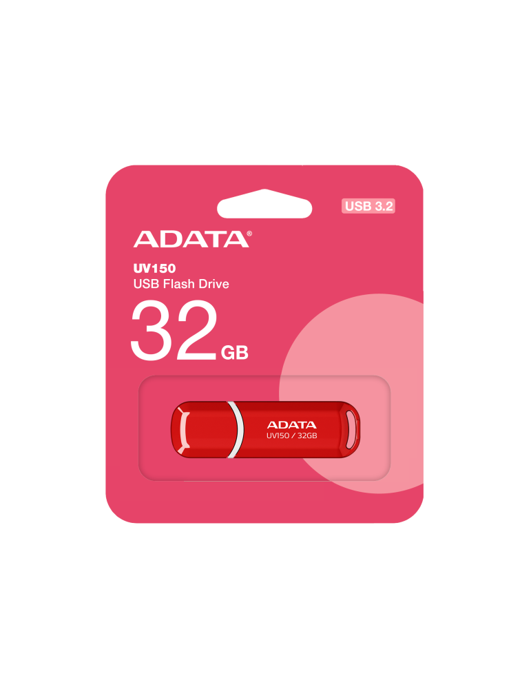 USB флаш памет ADATA UV150, 32GB USB 3.2 Gen1, червена - AUV150-32G-RRD - 2