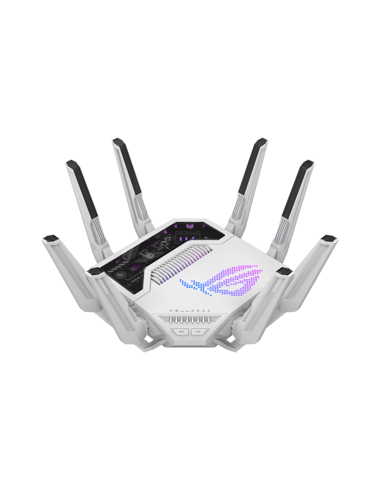 Рутер ASUS ROG Rapture GT-BE19000AI, WiFi 7 BE19000, Tri-Band 2.4GHz/5GHz/6GHz, Quad-core 2.6GHz, 4GB RAM - 90IG09S0-MO9A0C - 1