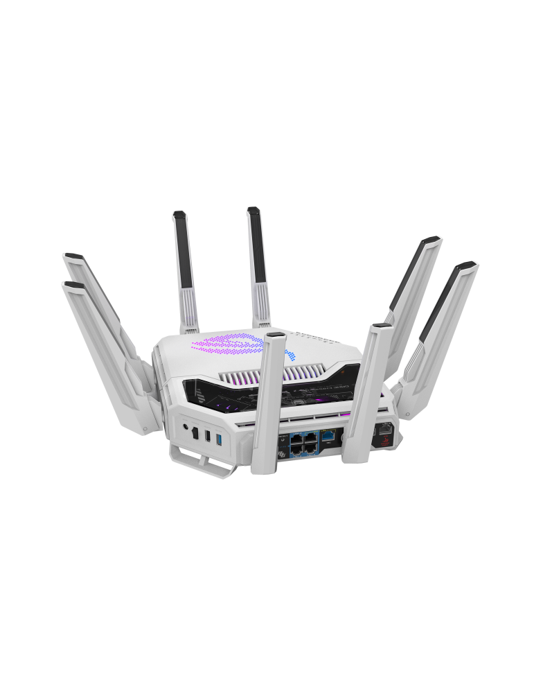 Рутер ASUS ROG Rapture GT-BE19000AI, WiFi 7 BE19000, Tri-Band 2.4GHz/5GHz/6GHz, Quad-core 2.6GHz, 4GB RAM - 90IG09S0-MO9A0C - 4