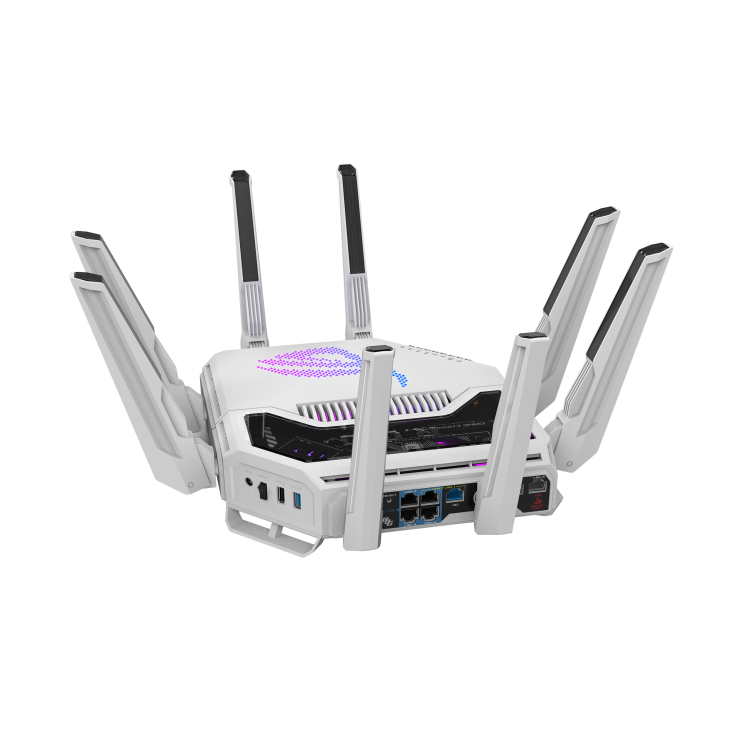 Рутер ASUS ROG Rapture GT-BE19000AI, WiFi 7 BE19000, Tri-Band 2.4GHz/5GHz/6GHz, Quad-core 2.6GHz, 4GB RAM - 90IG09S0-MO9A0C - 4