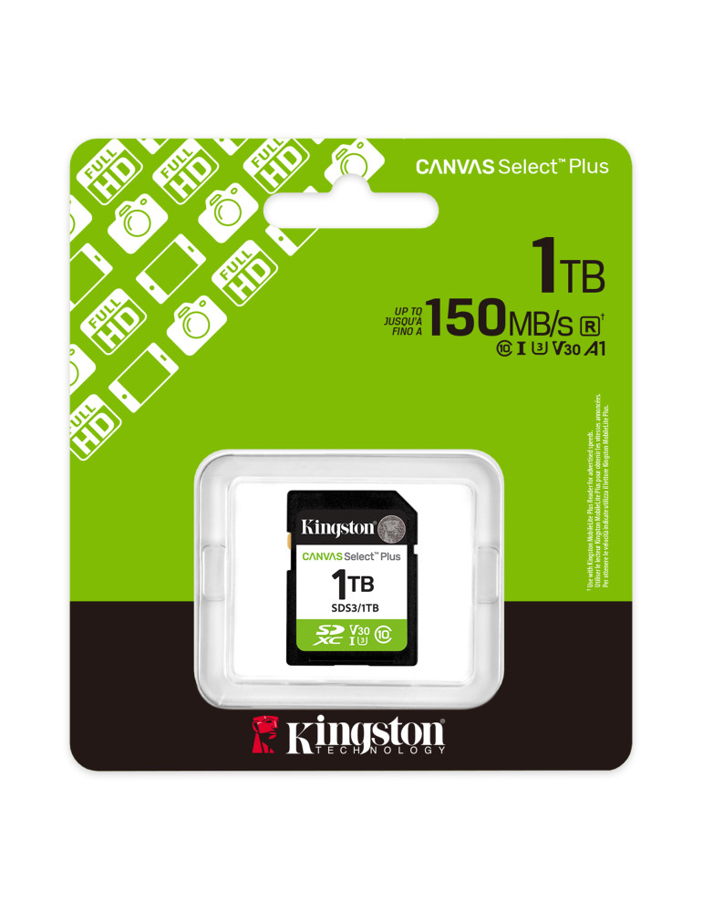 SD карта Kingston Canvas Select Plus G3, 1TB, UHS-I Class 10 U3 V30, 150MB/s - SDC3/1TB - 2
