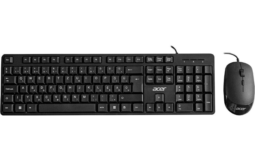 Клавиатура и мишка ACER AKW900+, Жична, QWERTY US, Черна - GP.ACC11.00K - 1