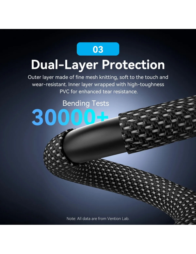 Кабел Vention DisplayPort v2.1 M/M, 2m, черен, 16K@60Hz, екраниран - HGBHH - 7