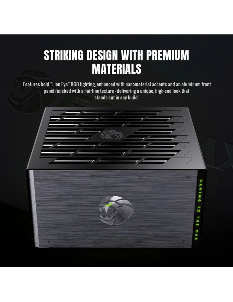 Захранване Gamemax Lion Core 1000P, 1000W ATX 3.1, 80Plus Platinum, Full Modular, 135mm вентилатор - 2155-1000R0002 - 4