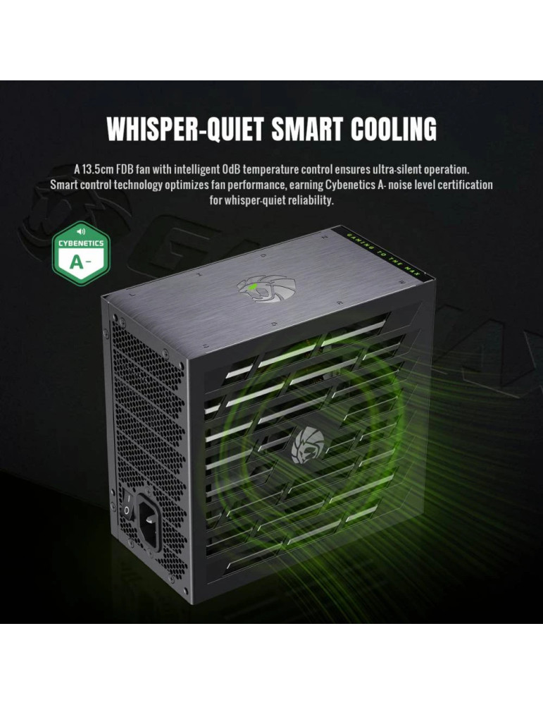 Захранване Gamemax Lion Core 1000P, 1000W ATX 3.1, 80Plus Platinum, Full Modular, 135mm вентилатор - 2155-1000R0002 - 6