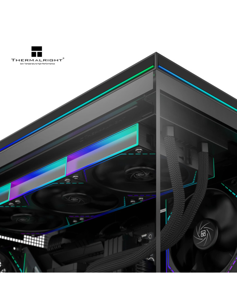 Кутия за компютър Thermalright TL-M10 Black, mATX Mini Tower, 4x120mm ARGB, Tempered Glass - TL-M10-BK-FAN4-M - 3