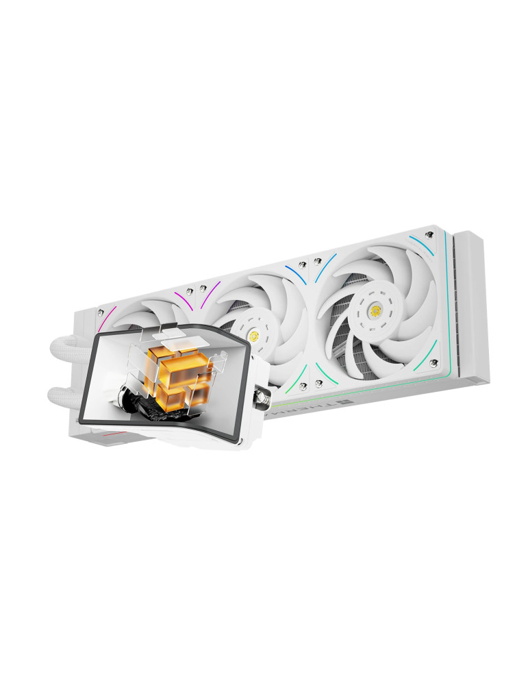 Водно охлаждане за процесор Thermalright Wonder Vision 360 UB, 360mm радиатор, 3x120mm вентилатора 2150 RPM, ARGB, Magnetic Curve OLED дисплей, съвместимост Intel/AMD - WONDER-VISION-360-UB-ARGB-WH - 1