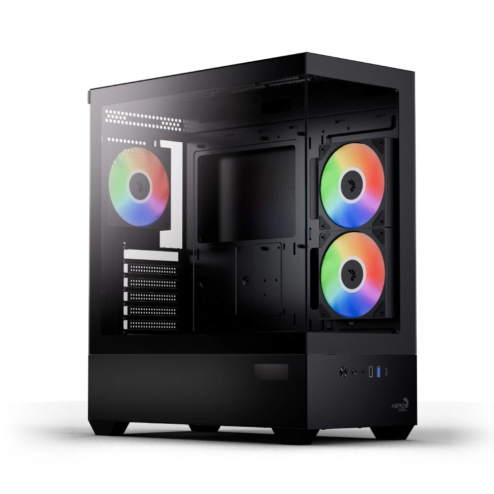 Кутия за компютър AeroCool P500D Digi-G-BK-v1, Middle Tower ATX, Tempered Glass, USB-C, 3x120mm A-RGB - ACCM-PN07033.11