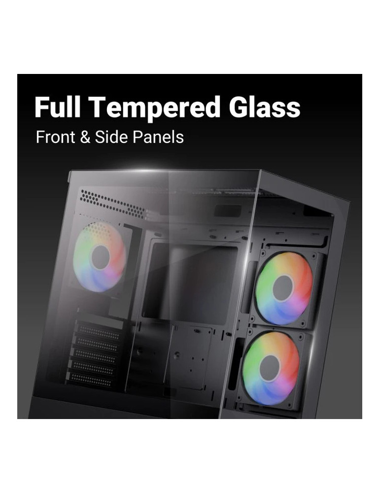 Кутия за компютър AeroCool P500D Digi-G-BK-v1, Middle Tower ATX, Tempered Glass, USB-C, 3x120mm A-RGB - ACCM-PN07033.11 - 6
